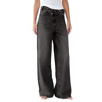 Women's High Waist Wide Straight Leg High Rise Baggy Jeans