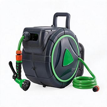 Garden Hose Reel for Outdoor Watering, Lawn Hose Storage Reel for Yard Patio Gardening