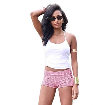 Women Low Waist Fold over Skinny Casual Lounge Shorts