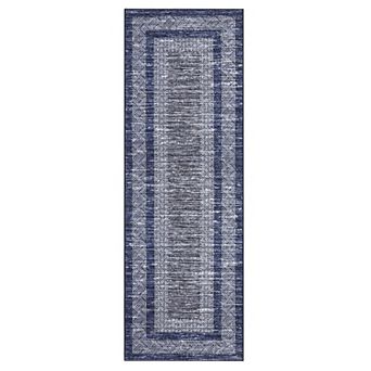 Ultra-Soft Washable Area Rug, Non-Slip Modern Geometric Carpet, Low Pile Indoor Rug for Living Room