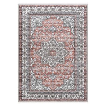 Washable Area Rug, Low-Profile Area Rug, for Living Room, Dinning Room, Soft Accent Bedroom Carpet