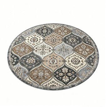 Washable Area Rug, Stain Resistant Non-Slip Floor Cover Vintage Distressed Carpet for Living Room