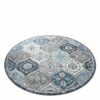 Washable Area Rug, Stain Resistant Non-Slip Floor Cover Vintage Distressed Carpet for Living Room