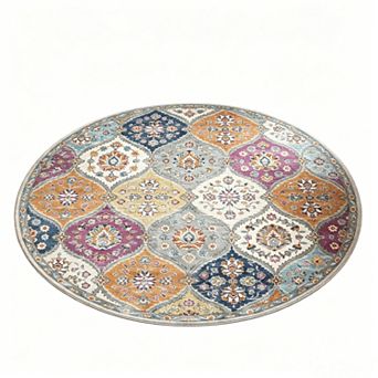 Washable Area Rug, Stain Resistant Non-Slip Floor Cover Vintage Distressed Carpet for Living Room