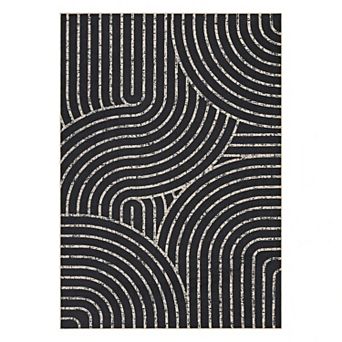 Modern Rainbow Easy Jute Area Rugs, Washable Boho Abstract Natural Contemporary Runners Carpet