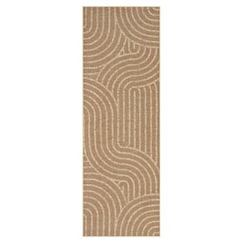 Modern Rainbow Easy Jute Area Rugs, Washable Boho Abstract Natural Contemporary Runners Carpet