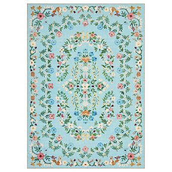Washable Floral Runner Rug Soft Kitchen Mat Non Slip Carpet Stain Resistant Laundry Bathroom Rug