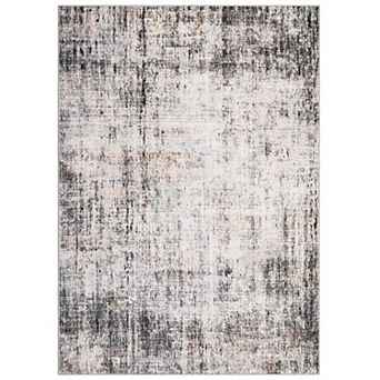 Vintage Low Pile Area Rug Distressed Abstract, Soft Machine Washable Non-Slip Carpet for Living Room