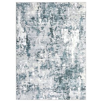 Modern Abstract Pattern Washable Area Rug , Non-Slip Soft Low Pile Carpet for Living Room Bedroom