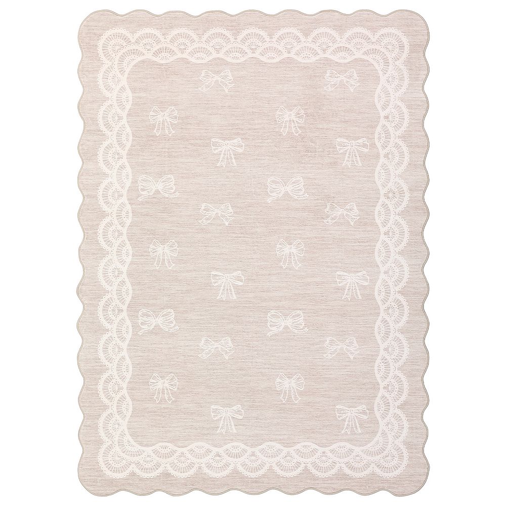 Rugs for Living Room Cute Scalloped Rug for Girls Bedroom Washable Rugs ...