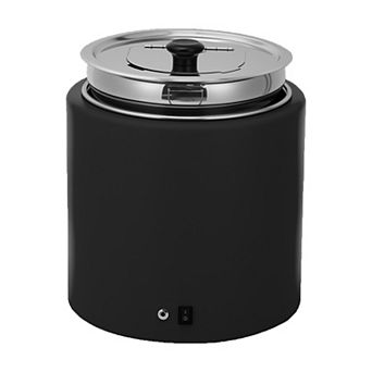 11.6-qt Electric Commercial Soup Warmer, Stainless Steel Soup Kettle with Hinged Lid & Interior Pot