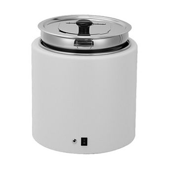 11.6-qt Electric Commercial Soup Warmer, Stainless Steel Soup Kettle with Hinged Lid & Interior Pot