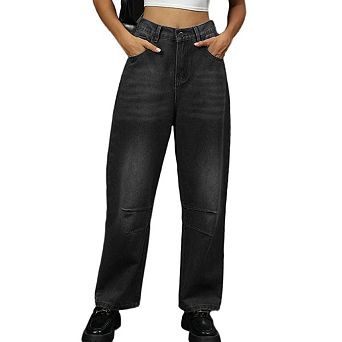 Women's High Waist Straight Leg Jeans Loose Fit Denim Pants Casual Vintage Trendy Trousers Bottoms