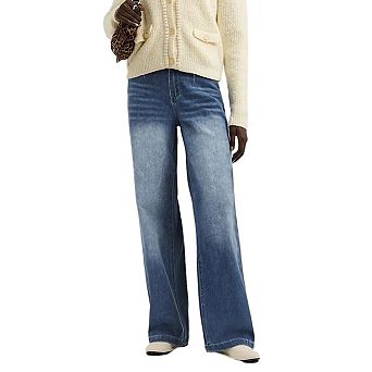 Women Wide Leg Jeans High Waist Baggy Jean Loose Boyfriend Jeans Denim Pants Y2K