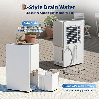 100 Pint Whole House Dehumidifier, 4500 Sq. Ft Quiet High Performance Dehumidifier for Home
