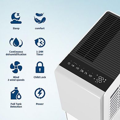 100 Pint Whole House Dehumidifier, 4500 Sq. Ft Quiet High Performance Dehumidifier for Home