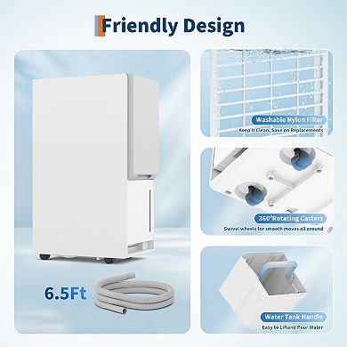 100 Pint Whole House Dehumidifier, 4500 Sq. Ft Quiet High Performance Dehumidifier for Home