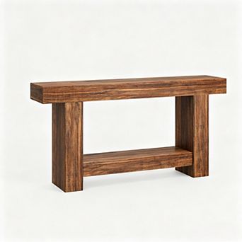 Farmhouse Console Table for Living Room,2 tier Large Sofa Table with Storage, Entryway Entry Table