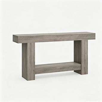 Farmhouse Console Table for Living Room,2 tier Large Sofa Table with Storage, Entryway Entry Table