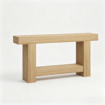 Farmhouse Console Table for Living Room,2 tier Large Sofa Table with Storage, Entryway Entry Table