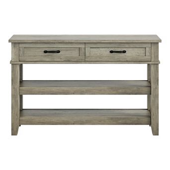 47.2" Entryway Table,Console Table with 2 Storage Drawers,3 tier Farmhouse Wooden Sofa Hallway Table