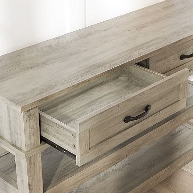 47.2" Entryway Table,Console Table with 2 Storage Drawers,3 Tier Farmhouse Wooden Sofa Hallway Table