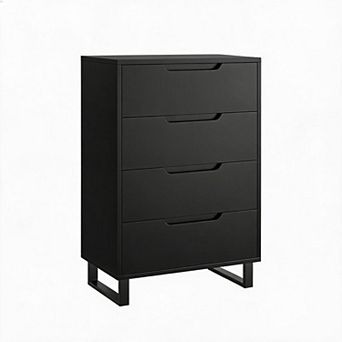 Modern 4-Drawer Wooden Dresser, 41.7" Tall Freestanding Vertical Storage Cabinet, Ideal for Bedroom