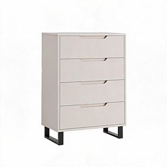 Modern 4-Drawer Wooden Dresser, 41.7" Tall Freestanding Vertical Storage Cabinet, Ideal for Bedroom