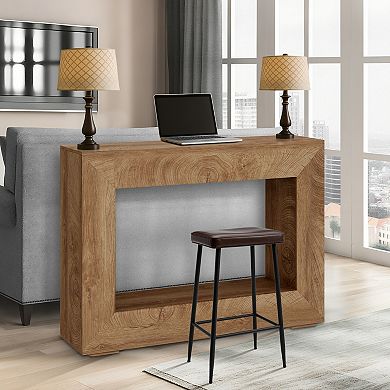 Farmhouse Console Table,47 in Minimalist Entryway Table,Storage Rustic Sofa Table with Open Shelves