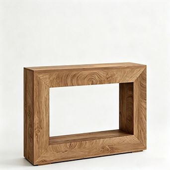 Farmhouse Console Table,47 in Minimalist Entryway Table,Storage Rustic Sofa Table with Open Shelves