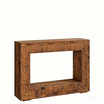 Farmhouse Console Table,47 in Minimalist Entryway Table,Storage Rustic Sofa Table with Open Shelves