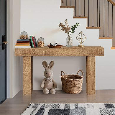 63" Farmhouse Console Table,Long Sofa Table Behind Couch,Wooden Entryway Table for Hallway, Entrance