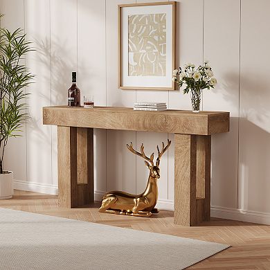 63" Farmhouse Console Table,Long Sofa Table Behind Couch,Wooden Entryway Table for Hallway, Entrance