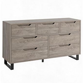 Modern Wooden Dresser for Bedroom, Freestanding Horizontal Storage Drawer Chest