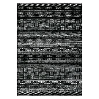 Boho Geometric Area Rug Machine Washable, Cuniform Non-Slip Low Pile Carpet for Living Room Bedroom