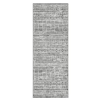 Boho Geometric Area Rug Machine Washable, Cuniform Non-Slip Low Pile Carpet for Living Room Bedroom
