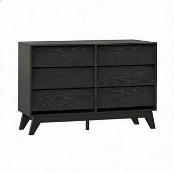 6 Drawer Dresser, Large Drawer Organizer,Wood Storage Modern Farmhouse Dresser for Bedroom