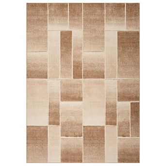 Soft Washable Brick Block Area Rug, Non-Slip Modern Geometric Carpet for Living Room Bedroom Lobby
