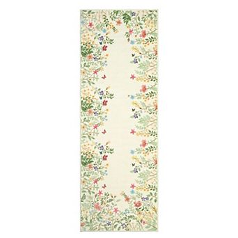 Washable Botanical Area Rugs,Soft Non-Slip Vintage Boho Floral Runners Carpet for Living Room