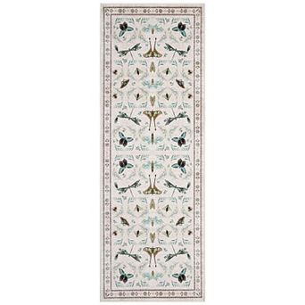 Washable Insect Area Rugs, Butterfly Botanical Boho Non Slip Stain-Resistant Runners Carpet