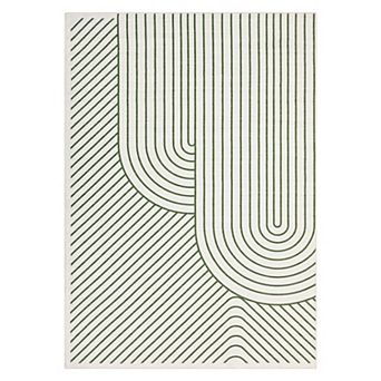 Modern Rainbow Washable Area Rug, Ultra-Thin Geometric No Slip Soft Carpet for Bedroom Nursery Lobby