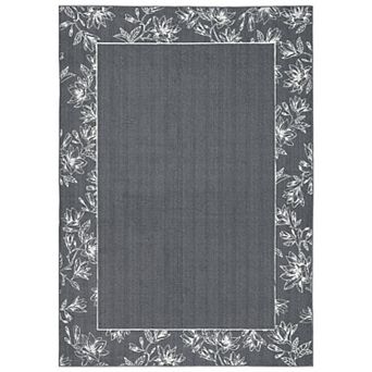 Vintage Floral Washable Area Rug, Non-Slip Botanical Low Pile Carpet for Living Room Bedroom Lobby