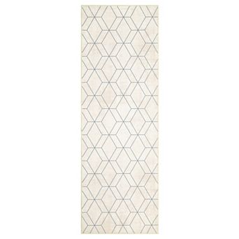 Washable Contemporary Area Rug, Modern Rhomboid Non-Slip Low Pile Carpet for Living Room Bedroom