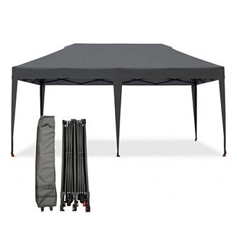 Heavy Duty 10x20ft Pop-Up Party Canopy, Steel Frame Outdoor Event Tent for Family Reunions