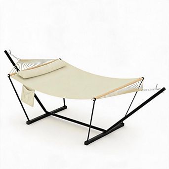 Heavy Duty Hammock with Stand - Portable Design, 450LBS Capacity, Ideal for Patio Garden Beach Backy