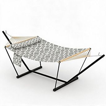 Heavy Duty Hammock with Stand - Portable Design, 450LBS Capacity, Ideal for Patio Garden Beach Backy