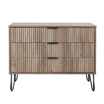 Solid Wood Dresser With Rustic Finish For Daily Bedroom Storage Organization
