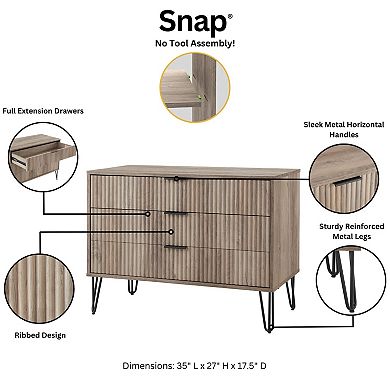 Solid Wood Dresser With Rustic Finish For Daily Bedroom Storage Organization