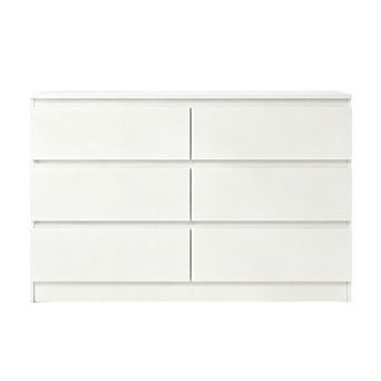 6 Drawer Wooden Dresser With Concealed Handles For Bedroom And Entryway Storage