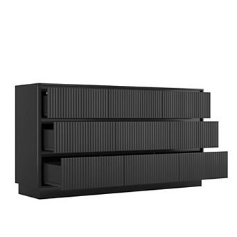 9 Drawer Wooden Dresser With Versatile Storage For Bedroom And Living Room Use
